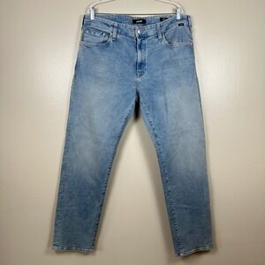 Mavi Men's 38/32 Zach Straight Leg Jeans Light Wash Blue Stretch Denim